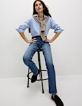 High Waisted Stovepipe Straight Leg Jeans