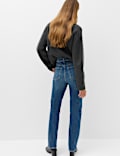 Mid Rise Straight Leg Jeans