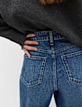 Mid Rise Straight Leg Jeans