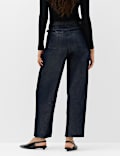 High Waisted Shimmer Carrot Jeans