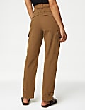 Katoenrijke cargobroek met hoge taille