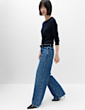 Jeans de pierna ancha de tiro bajo