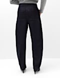 High Waisted Pintuck Barrel Jeans with Lyocell