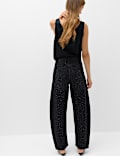 Mid Rise Embellished Barrel Jeans