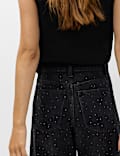 Mid Rise Embellished Barrel Jeans