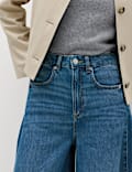 Vintage Look High Waisted Baggy Wide Leg Jeans