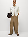 Leather Look Wide Leg Trousers