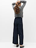 High Waisted Pintuck Ankle Grazer Jeans