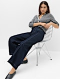 High Waisted Pintuck Ankle Grazer Jeans