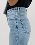 Mid Rise Straight Leg Ankle Length Jeans