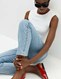 Mid Rise Straight Leg Ankle Length Jeans