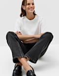 Mid Rise Straight Leg Ankle Length Jeans