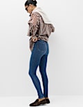 Cotton Rich High Waisted Skinny Trousers