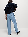 Pure Cotton Poplin Straight Leg Trousers