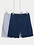 2pk Cotton Rich Tea Dyed Chino Shorts
