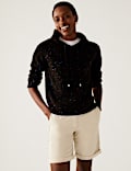 Short chino en coton à motif teinté