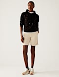 Short chino en coton à motif teinté
