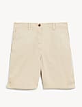 Short chino en coton à motif teinté