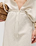 Linen Rich Maxi A-Line Skirt