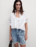 Pantalón corto denim estilo boyfriend