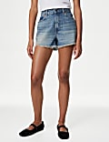 Hochgeschnittene Denim-Shorts im Cut-Off-Design