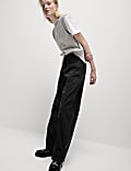 Lyocell Rich Barrel Leg Trousers