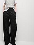 Lyocell Rich Barrel Leg Trousers