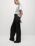 Lyocell Rich Barrel Leg Trousers