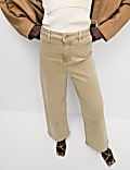 High Waisted Wide Leg Ankle Grazer Jeans