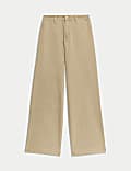 High Waisted Wide Leg Ankle Grazer Jeans