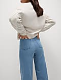 Jeans tot op de enkel met hoge taille en wijde pijpen