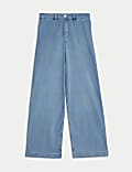 Jeans tot op de enkel met hoge taille en wijde pijpen