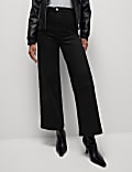 High Waisted Wide Leg Ankle Grazer Jeans
