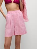 Pure Linen High Waisted Shorts