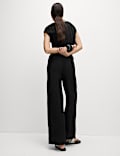 Textured Elasticated Waist Wide Leg Trousers