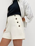 Lyocell Rich Button Detail Shorts