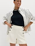 Lyocell Rich Button Detail Shorts