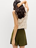 Lyocell Rich Button Detail Shorts