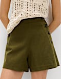 Lyocell Rich Button Detail Shorts