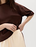 Side Stripe Longline Shorts with Linen