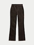 Cord High Waisted Flared Jeggings