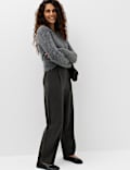 Pleated Barrel Leg Trouser