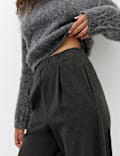 Pleated Barrel Leg Trouser
