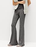 Ribbed Fold Over Kickflare Leggings