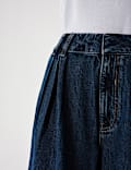 Twill Pleated Formal Wide Leg Jean