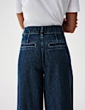 Twill Pleated Formal Wide Leg Jean