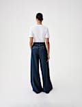 Twill Pleated Formal Wide Leg Jean