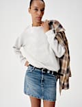 Denim A Line Mini Skirt