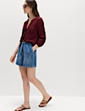 2pk Cotton Rich Pull On Denim Shorts