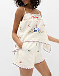 Pure Cotton Embroidered Shorts
